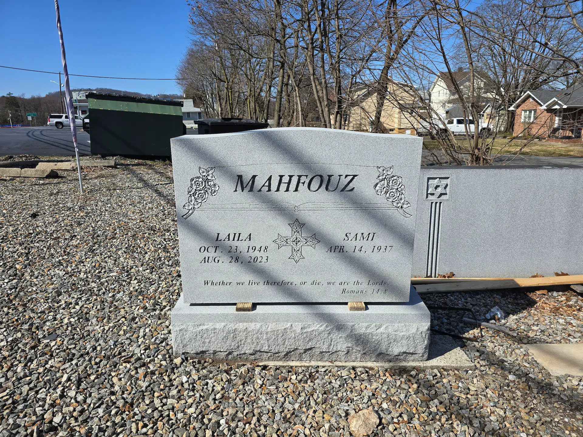 Granite (laser-engraved) Laser-Engraved Headstone hand-carved by Laser Headstone Guide in NJ — image 1